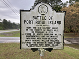Battle of Camden sign, close up